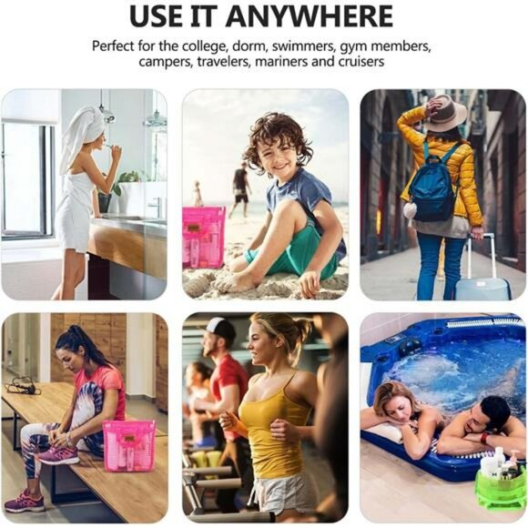 2 Pack Hanging Mesh Shower Caddy Bag Quick Dry Toiletry Organizer Travel - Picture 5 of 8